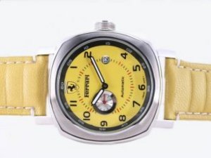 Replica Panerai Ferrari Watch Automatic Yellow Dial and Strap Replica Panerai Ferrari Watch Automatic Yellow Dial and Strap