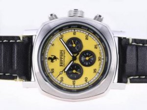 Replica Panerai Ferrari Watch Chronograph Automatic Yellow Dial Replica Panerai Ferrari Watch Chronograph Automatic Yellow Dial
