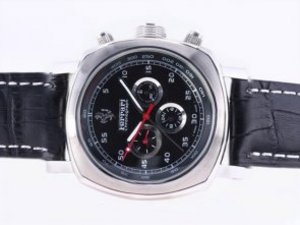 Replica Panerai Ferrari Watch Chronograph Automatic Black Dial and Strap Replica Panerai Ferrari Watch Chronograph Automatic Black Dial and Strap